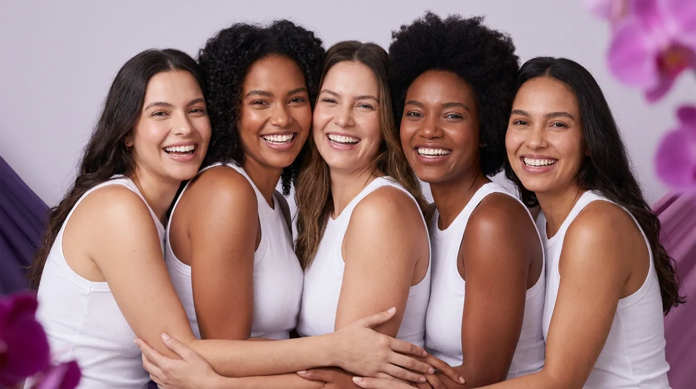 Grupo de mulheres sorrindo